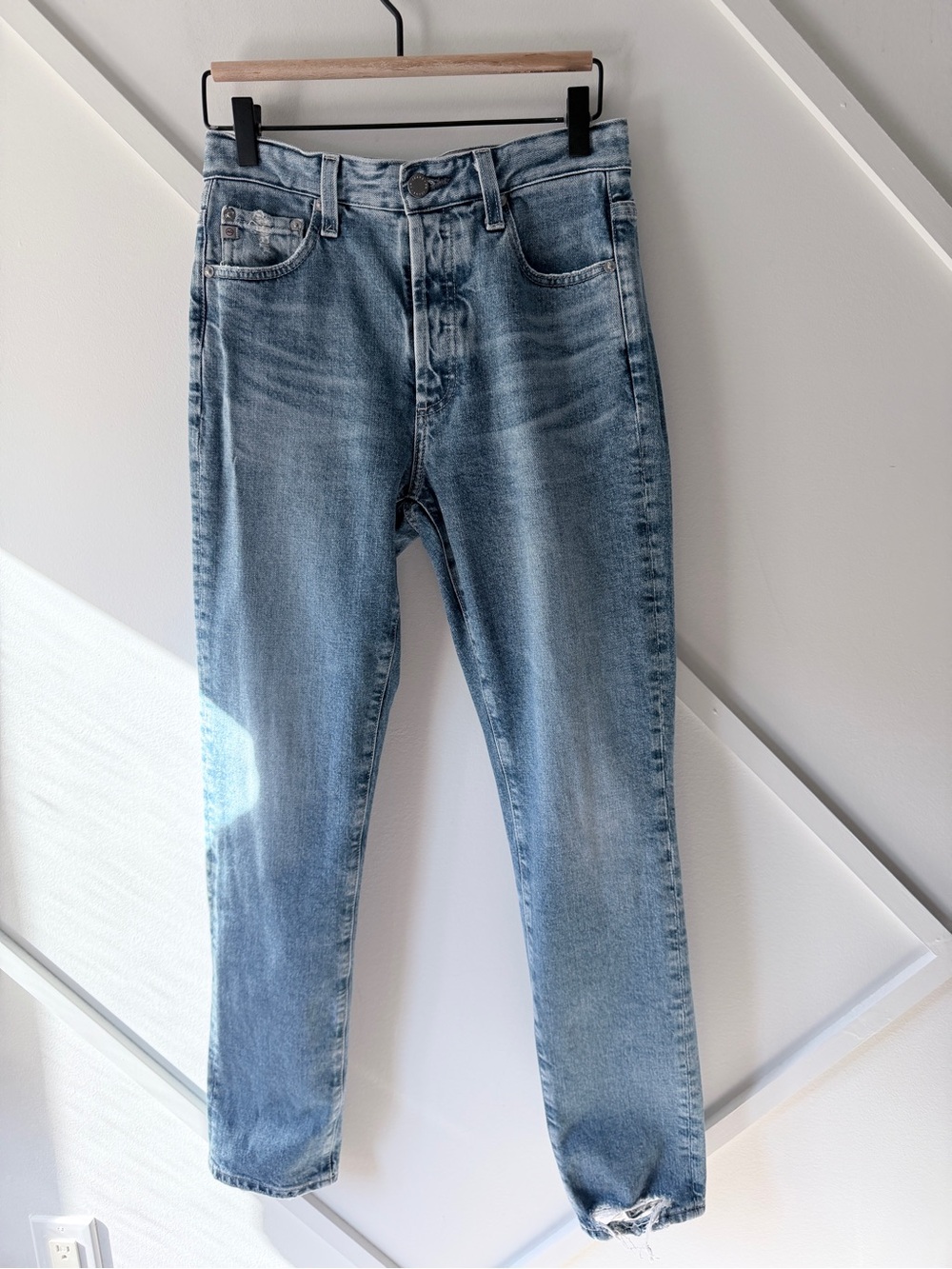 AG Adriano Goldschmied Alexis Slim High Rise Jeans 26 |Japanese Denim Distressed